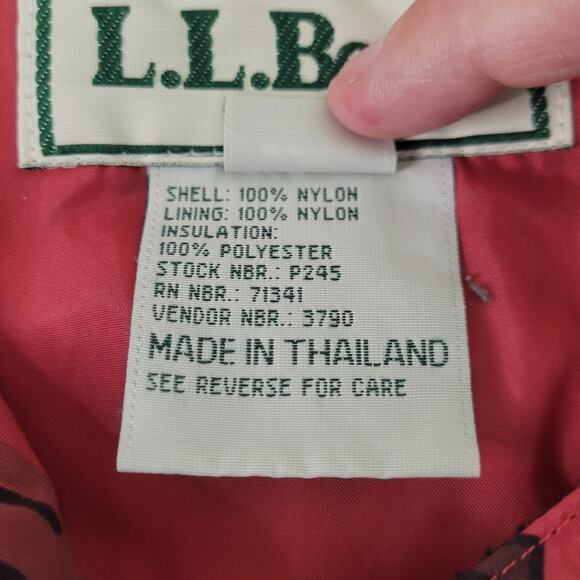 L.L. Bean Vintage Printed Anorak 1/4 Zip Pullover Hoodie Red Women's Size Medium - Picture 6 of 10